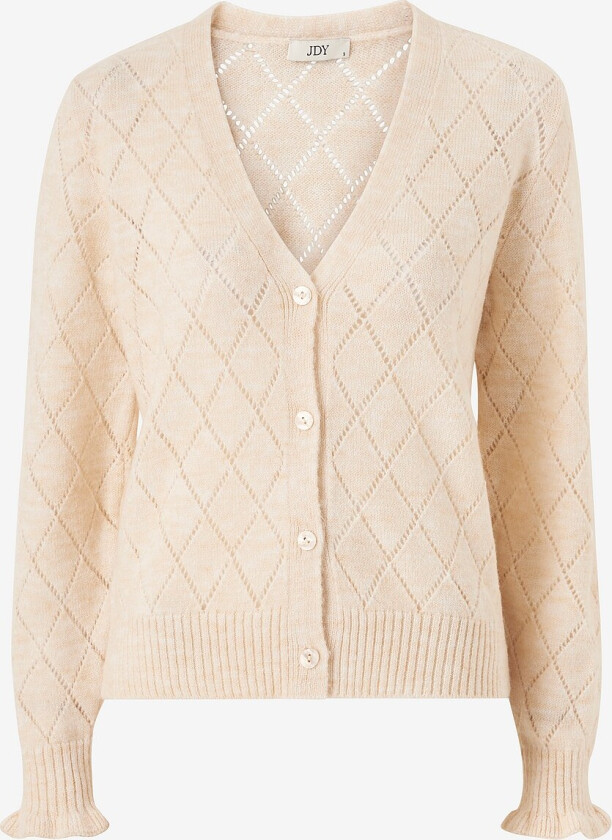 Kardigan jdyLetty L/S V-neck Struc Cardigan Knt - Hvit