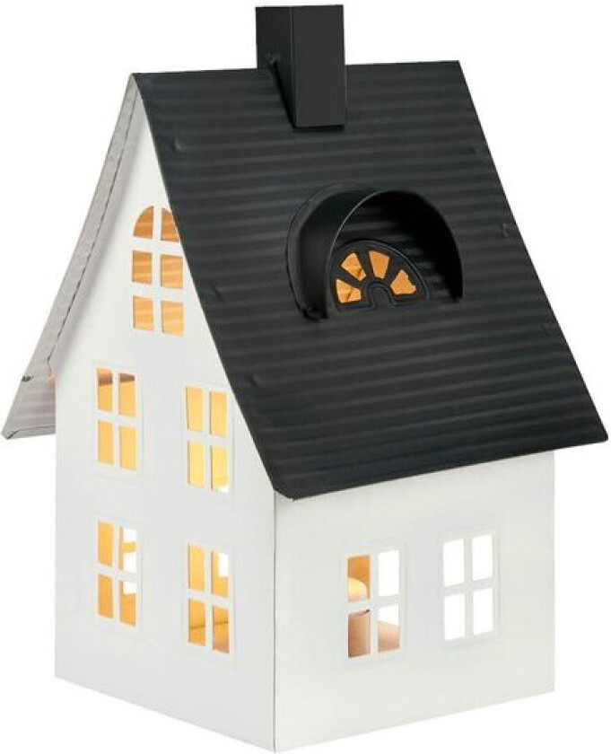 Luton metallhus 1 lys 23 cm hvit/svart