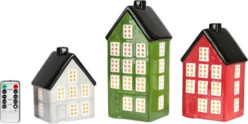 Portree keramikkhus 3 stk multi