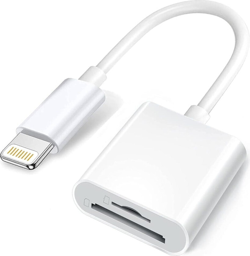 Lightning til SD/TF Kortleser - 2-i-1 Minnekortadapter til iPhone/iPad
