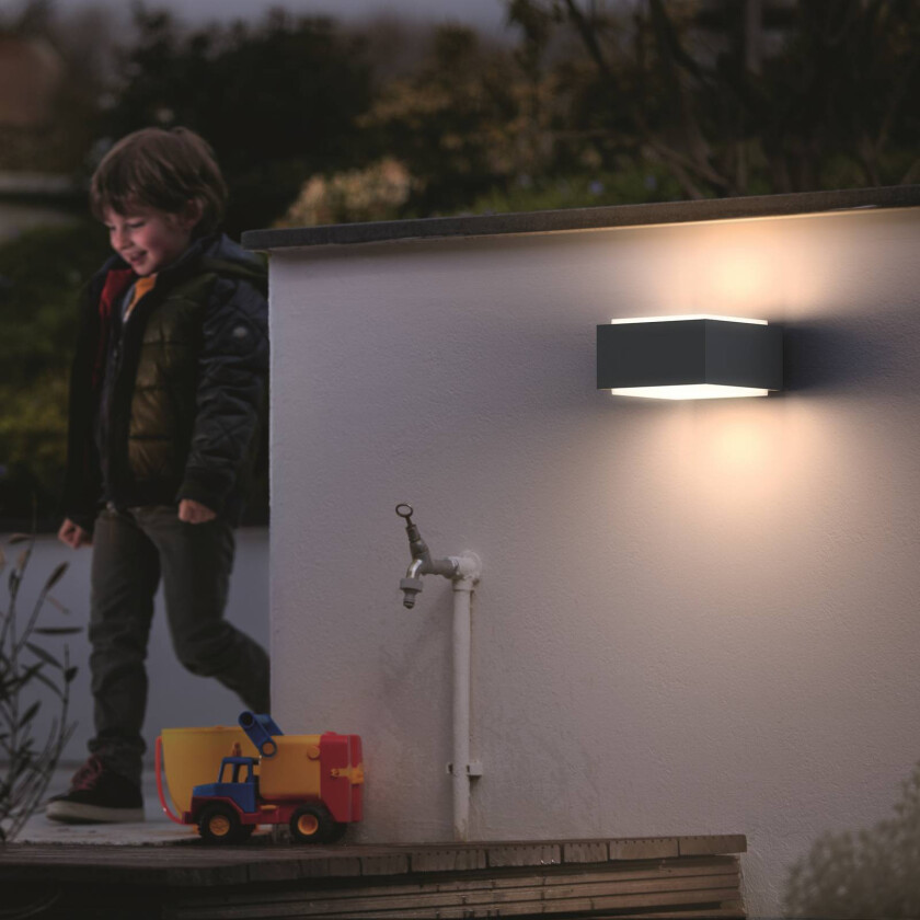 utendørs vegglampe Hedgehog, antrasitt, 2-pak