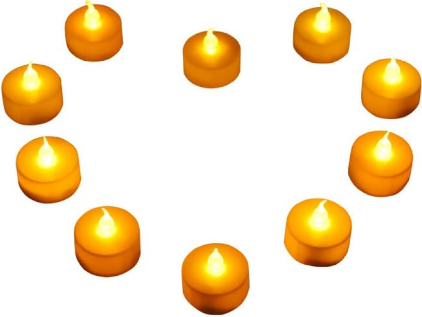INF 10-paknings LED-telys, batteridrevne flammeløse stearinlys 0