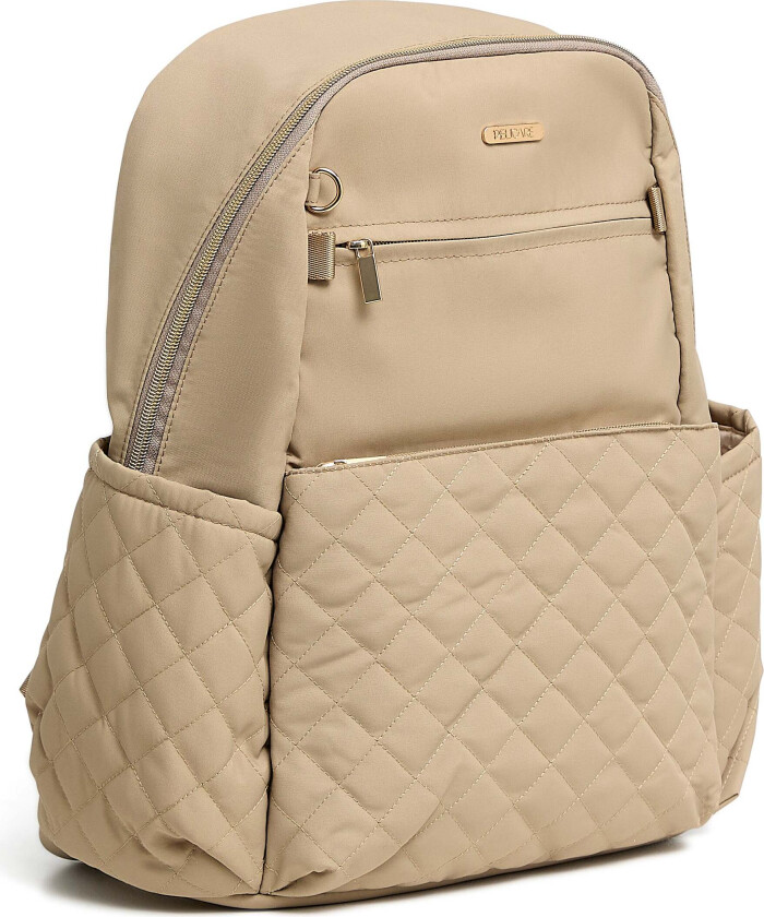 Quilted Stelleveske Ryggsekk, Beige - Stellevesker - Polyester