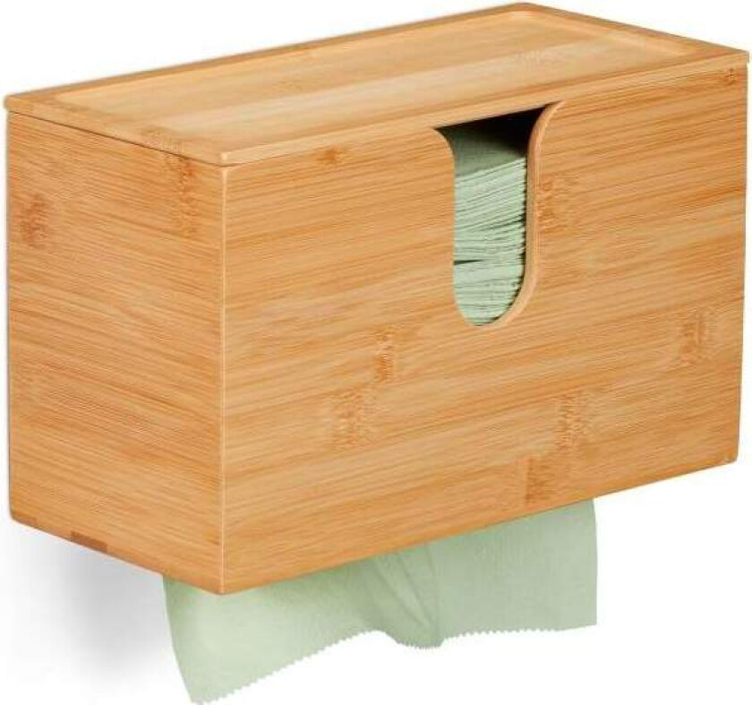 Papirhåndkledispenser Bambus Med lokk