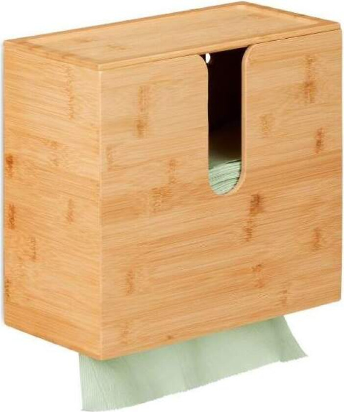 Papirhåndkledispenser Bambus Med lokk