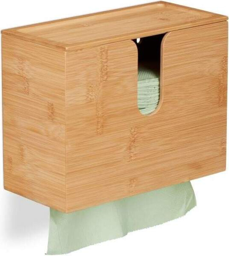 Papirhåndkledispenser Bambus Med lokk
