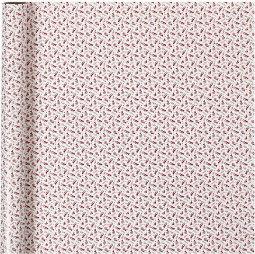 Gavepapir, trompet, B: 70 cm, 80 g, rød, hvit, 4 m/ 1 rl.