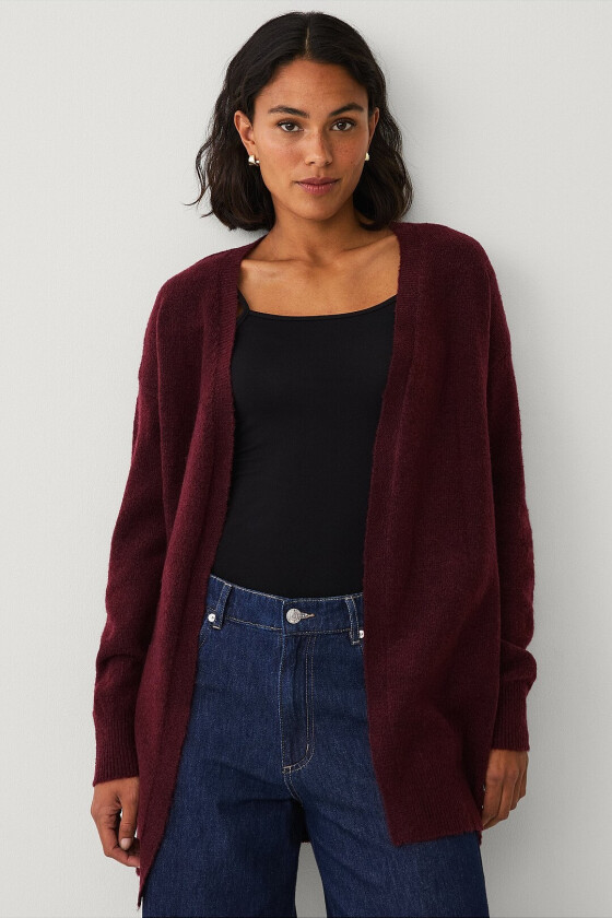 Strikket cardigan - Rød