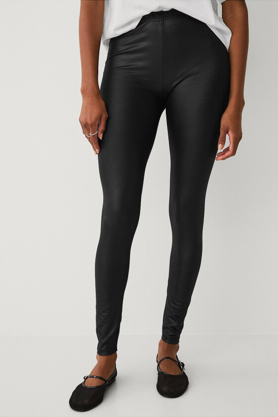Belagte leggings - Svart