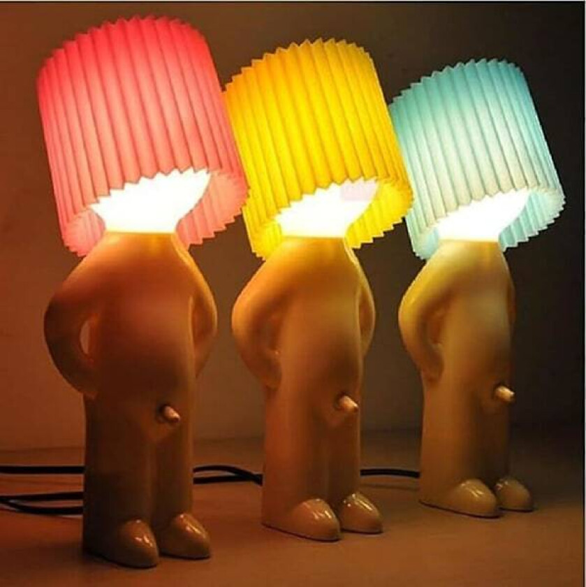 Kreativ Lampe Stygg Gutt Blyg Mann Liten Nattlampe - Hjeminnredning - EU-kontakt