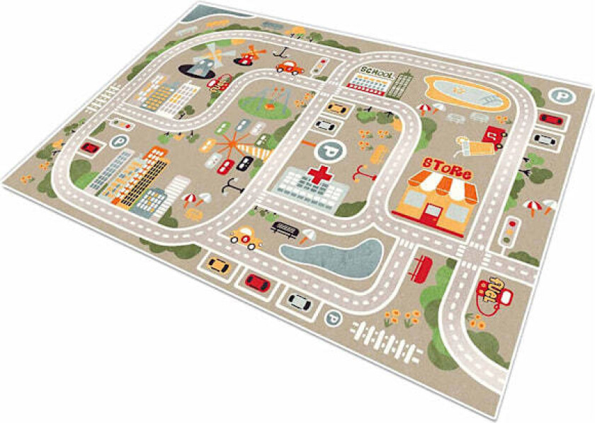 Pedagogisk Lekematte, By Liv Veiteppe Med Sklisikker Bakside, Slitesterk Nylon, Stor Bygate, Egnet For Barns Læringsteppe I