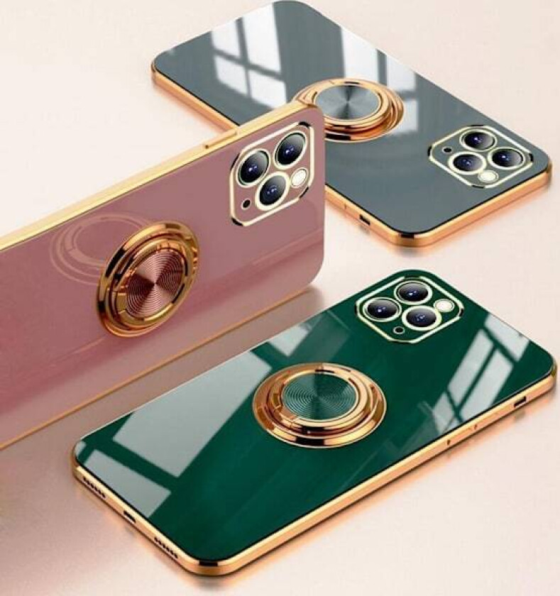 Luksuriøst stilig deksel 'iPhone 14 Pro' med ringstativfunksjon Gold