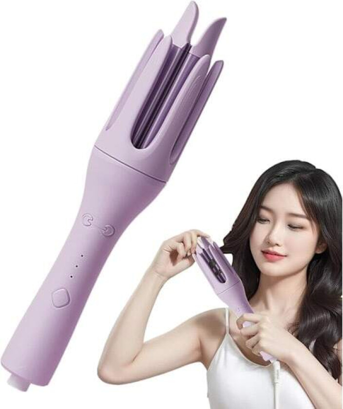 Automatisk hårkrøller, 32 mm roterende negativ ion automatisk hårkrøller | Keramisk belagt roterende krølltang, for kvinners og menns hårstyling