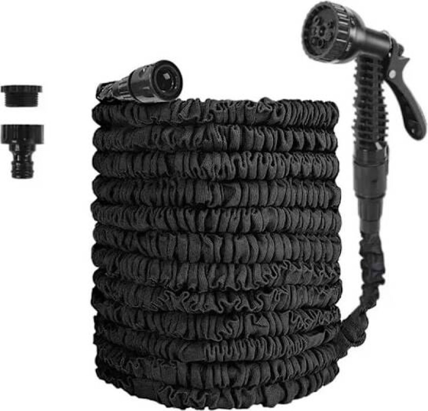 Uttrekkbar hageslange - 30 meter fleksibel, uttrekkbar vannslange, lett, lekkasjesikker med sprøytepistol med 7 funksjoner