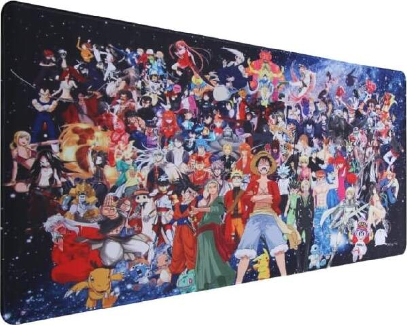 Gaming musematte, 900 x 400 mm stor musematte, Anime musematte, XXL musematte, Kontorpultmatte stor størrelse, Personlig design (UK02 x mix)