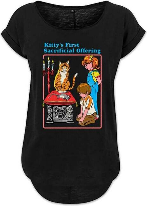 Fun T-skjorte - Kittys First Offering - S til XXL - Damer - svart