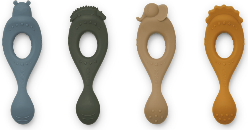 Bilde av Livia skje 4 deler Safari-blue multi mix