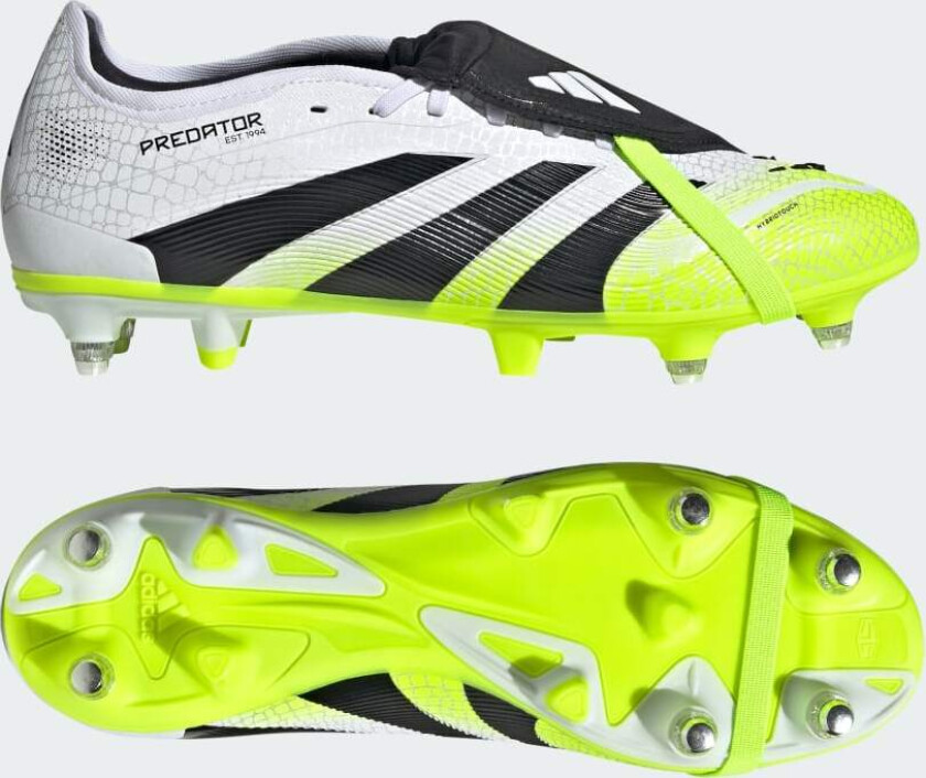 Predator Pro Fold-over Tongue SG Radiant Blaze - Fottøy Hvit/Svart/Sitron - Vått gress (SG), størrelse 41⅓