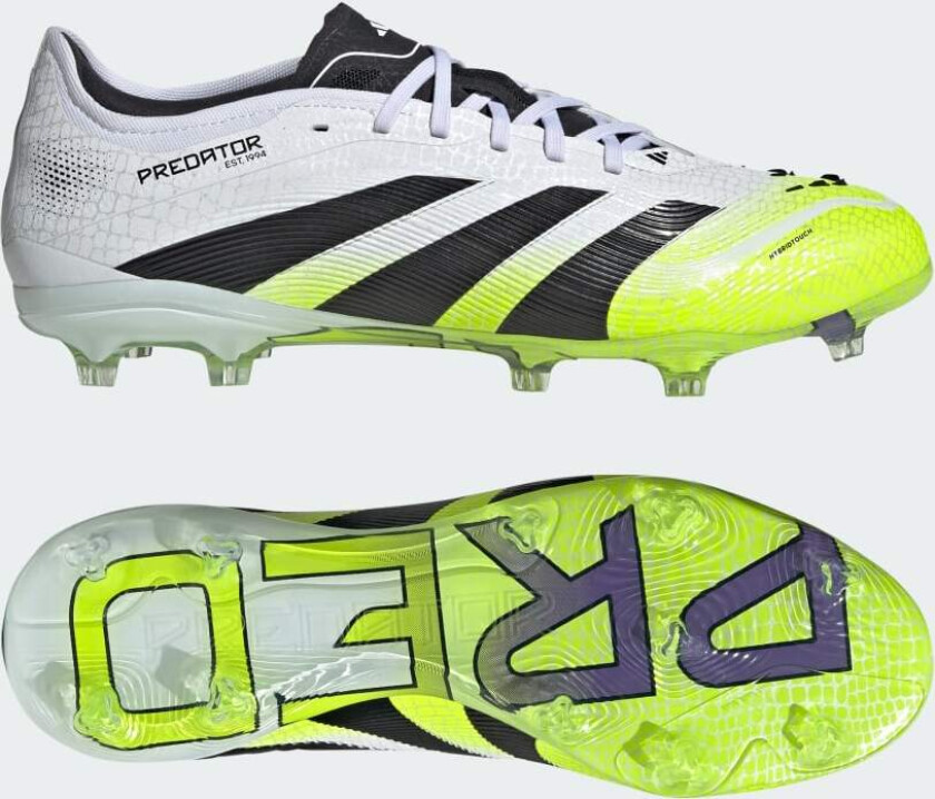 Predator Pro FG Radiant Blaze - Fottøy Hvit/Svart/Sitron - Gress (FG), størrelse 41⅓