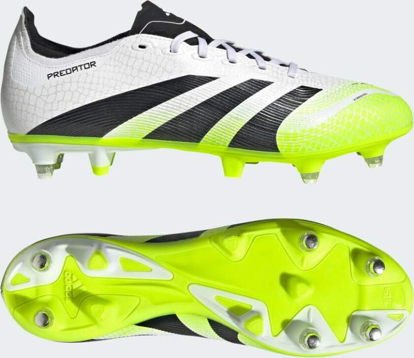 Predator League SG Radiant Blaze - Fottøy Hvit/Svart/Sitron - Vått gress (SG), størrelse 40⅔