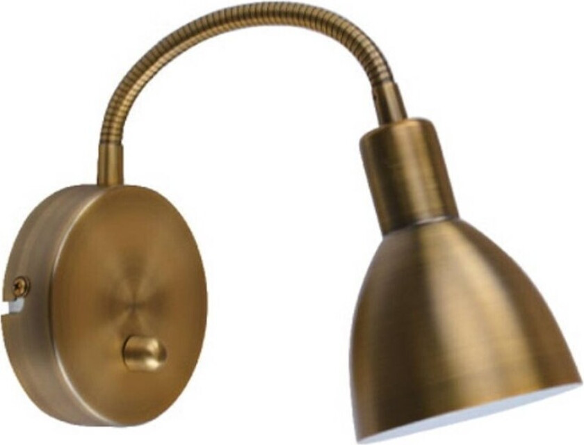 Amrei vegglampe, dimbar, antikk messing