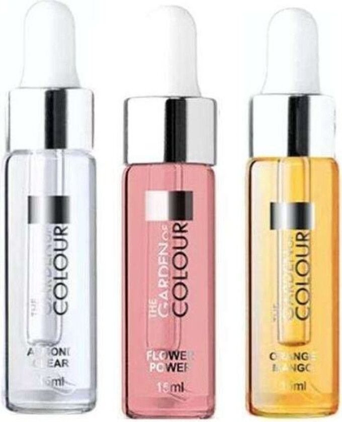 3-pakning - Cuticle Oil - Mandel, Mango, Blomst - 15ml