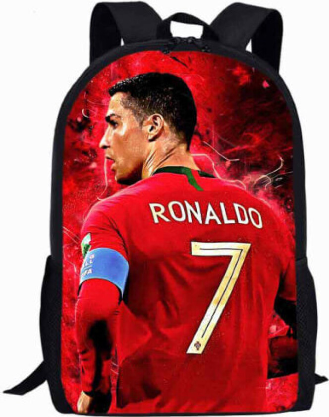 17\" enkeltlags skolesekk Ronaldo skolesekk stor kapasitet
