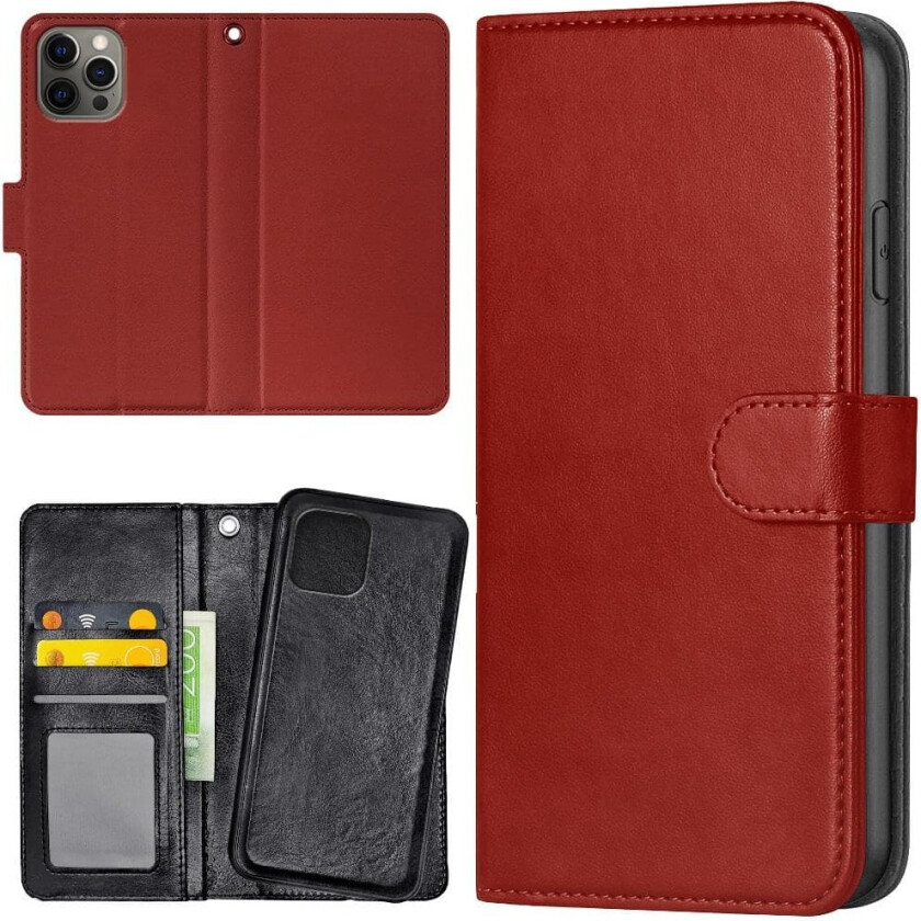 iPhone 13 Pro Max - Lommebok Deksel Mørkrød