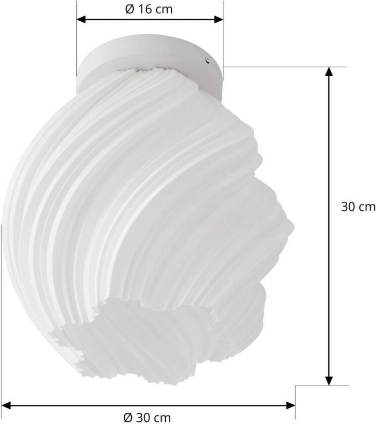 Lindby taklampe Nuvia, høyde 32 cm, hvit, dreid