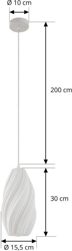 Lindby pendellampe Nuvia, Ø 15,5 cm, hvit, dreid