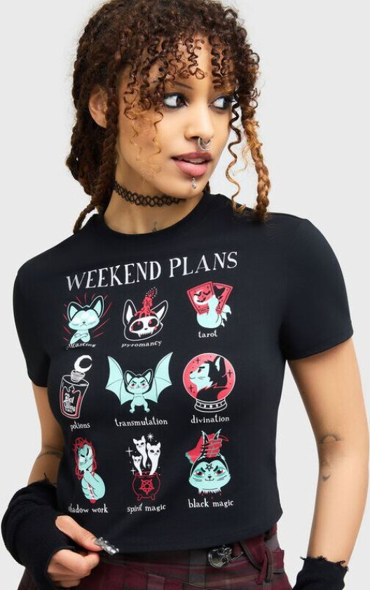 Goth T-skjorte - Weekend Plans Baby Tee - XS til 4XL - Damer - svart