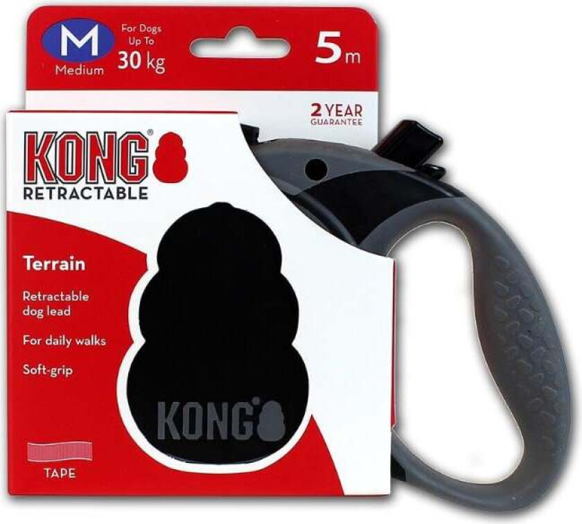 KONG - Terrain flex-line, medium black - 5meter -30kg