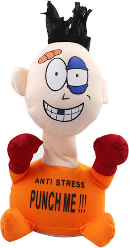 Bilde av Skrivebordsleke for stressavlastning for voksne, interaktivt leketøy, elektrisk antistress-pute meg plysjdukke, slå meg dukke for stressavlastning uten batteri oransje