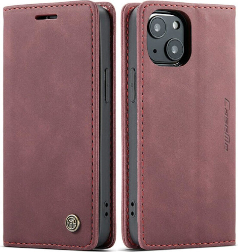 CASEME Lommebok-deksel iPhone 13 - Vinrød