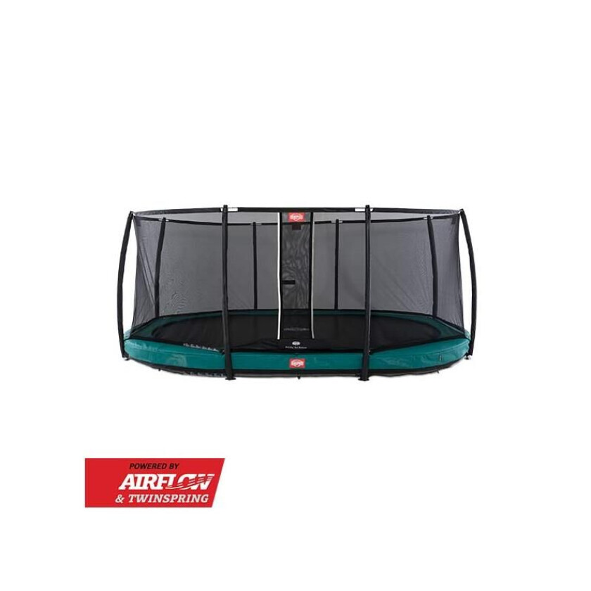 BERG Toys Berg Trampoline Grand Champion Inground 520 Cm Grønn Med Deluxe Sikkerhetsnett 520x345 cm oval Grønn