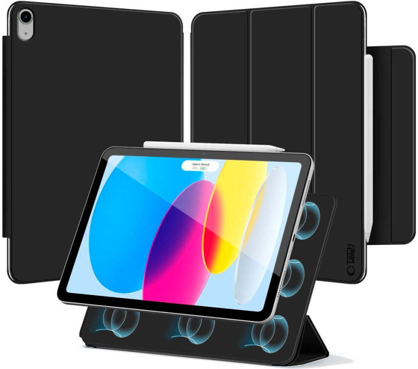 iPad 11" (2025) / 10.9" (2024 / 2022) Tech-Protect SmartCase Magnetisk Flip Deksel - Svart