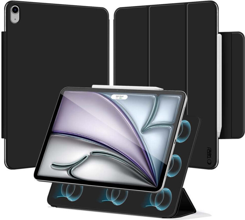 iPad Air 13" (2025 / 2024) Tech-Protect SmartCase Magnetisk Flip Deksel - Svart