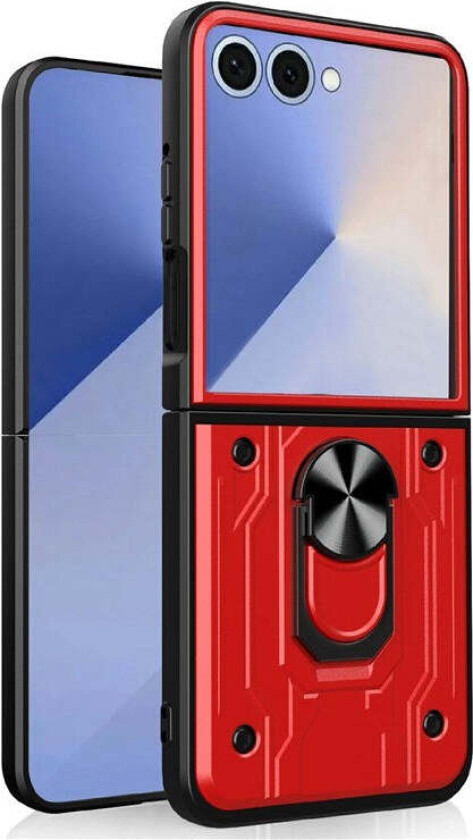 Samsung Galaxy Z Flip7 Hybrid Håndverker Deksel m. Kickstand - Rød