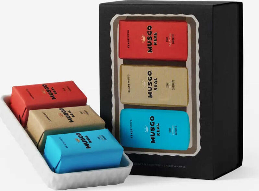 Musgo Real Gift Set Soap Dish & Mini Soaps 3x50g