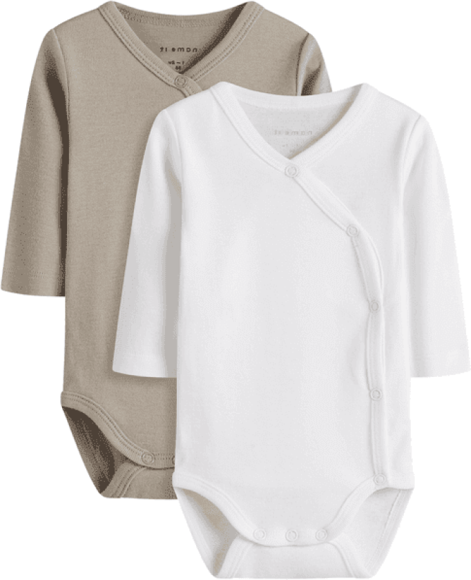 Name It Nbnbody 2-pack omslagsbody, Pure Cashmere