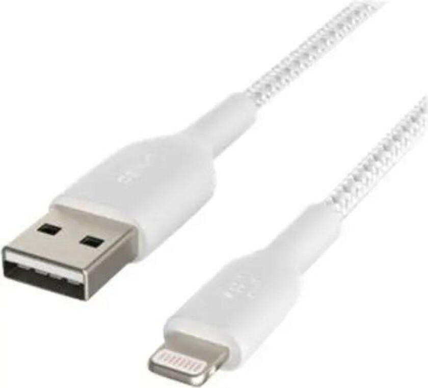 Lightning To Usb-a Cable Braided 3m Hvit