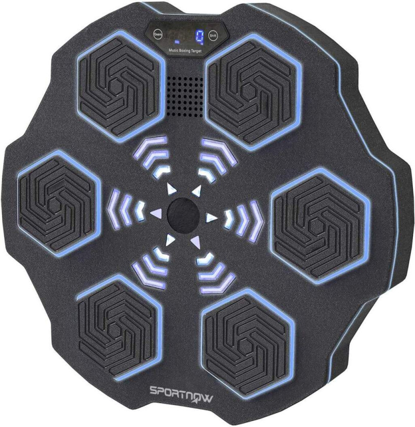 Musikkboksmaskin, Bluetooth-høyttaler, veggmonterbar, 9 hastigheter og moduser, LED-lys, svart