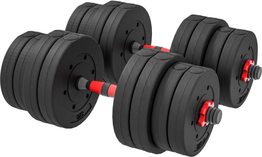 2 i 1 manualsett 30 kg justerbar manual og vektstang profesjonell styrketrening for manualer svart