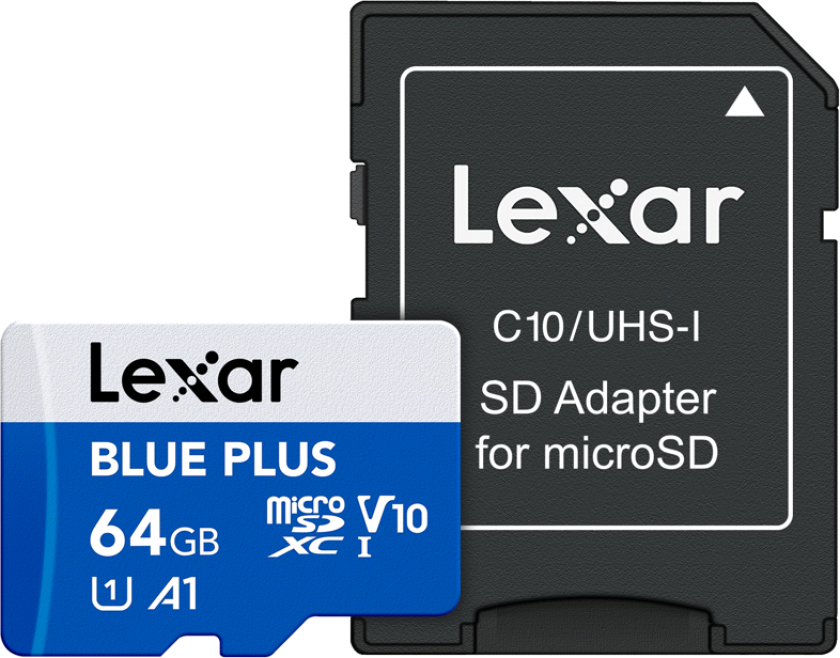 MicroSDHC Blue Plus UHS-I with SD adapter 64GB