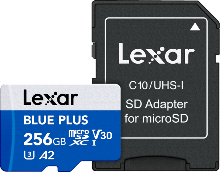 MicroSDHC Blue Plus UHS-I with SD adapter 256GB