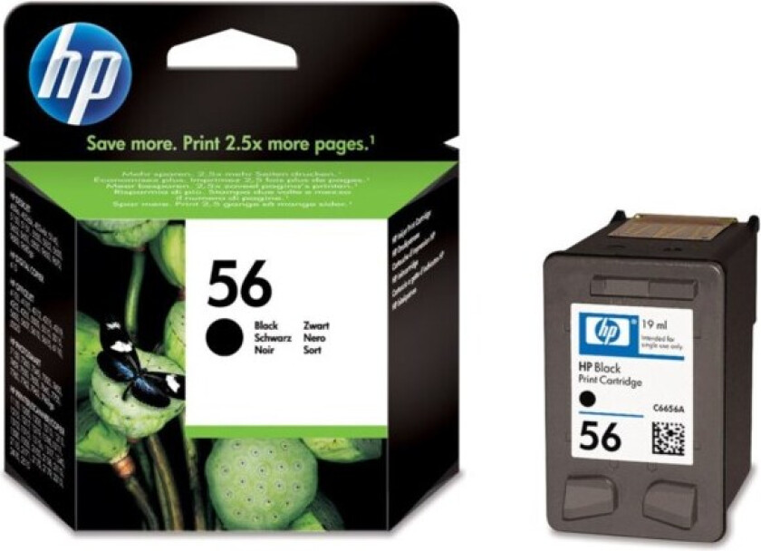 56 / C6656AE - Black Ink - Blekkpatron Svart
