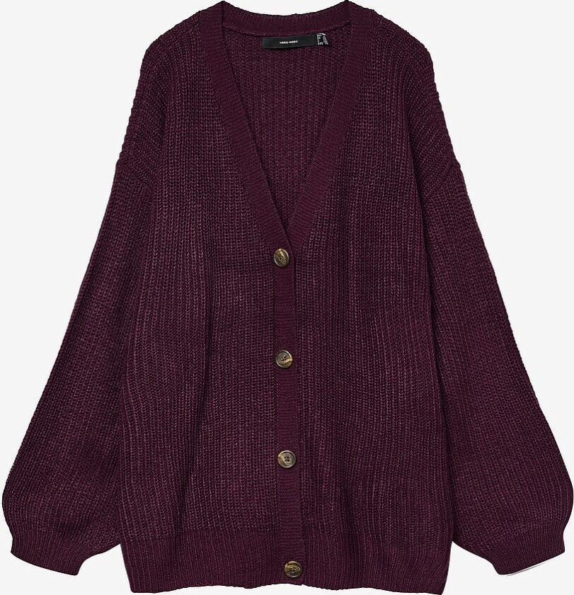 Kardigan vmClea LS V-neck Cuff Cardigan Cur - Rød