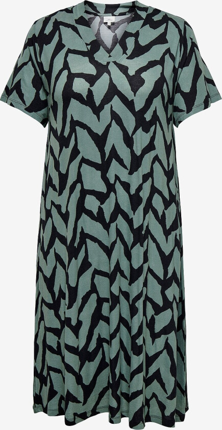 Kjole carFyrla S/S V-neck Blk Aop Dress - Blå