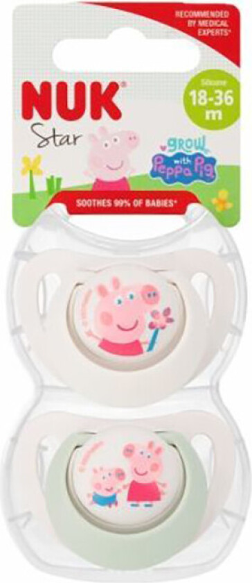 Nuk 441632 Silikonesutter - 18-36 Måneder, Gurli Gris - 2 stk