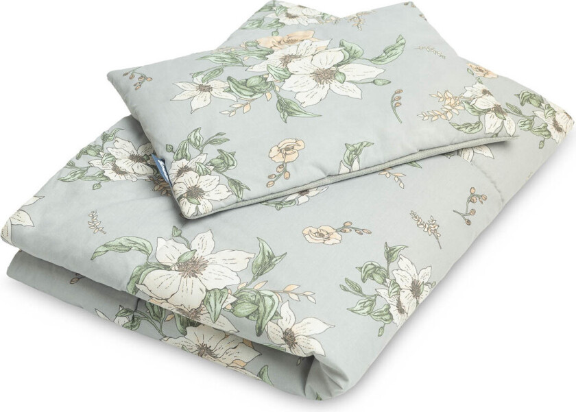 Velvet Sengesett til Vugge og Tremmeseng - Lily, Grå